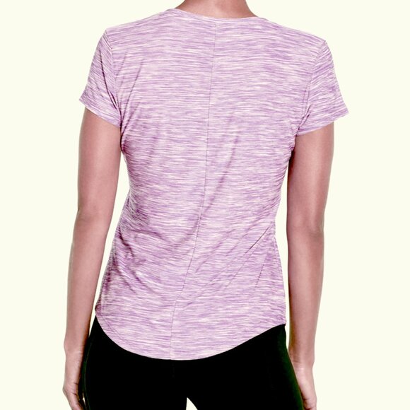 Bally Total Fitness Pale Lavender Mitered V-Neck Tee - Picture 3 of 16